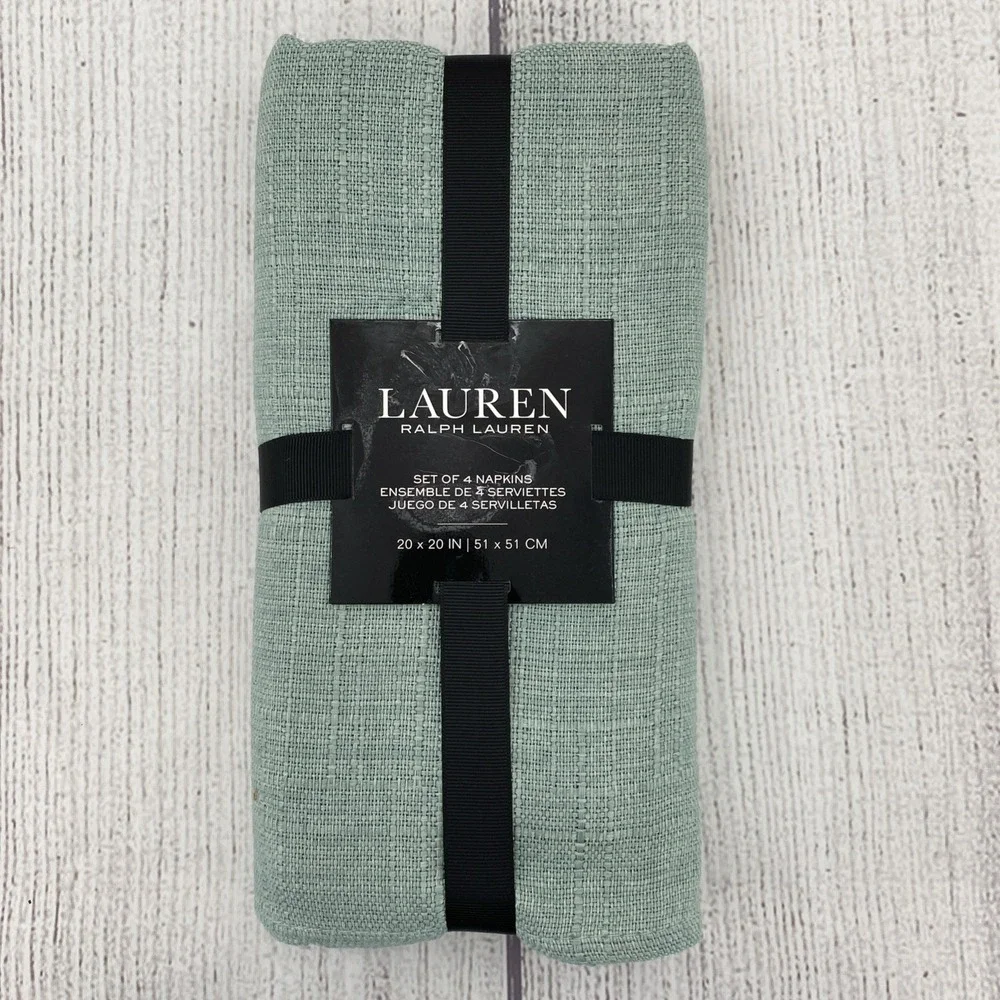 Lauren Ralph Lauren Napkins Sage Green (Set of 4) Holland Dobby Slub Rustic